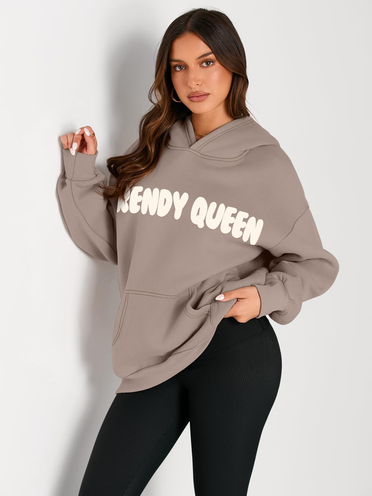 Trendy Queen Womens Oversized Hoodies Fleece Sweatshirts Long Sleeve Sweaters Pullover Fall Outfits Winter Clothes