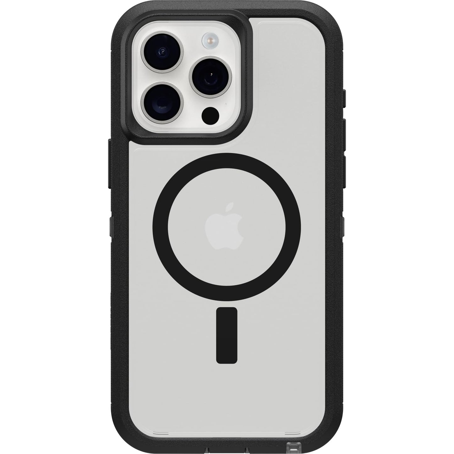 OtterBox iPhone 15 Pro MAX (Only) Defender Series XT Clear Case - Dark Side (Black/Clear), Screenless, Rugged, Snaps to MagSafe, Lanyard Attachment (Ships in Polybag, Ideal for Business Customers)