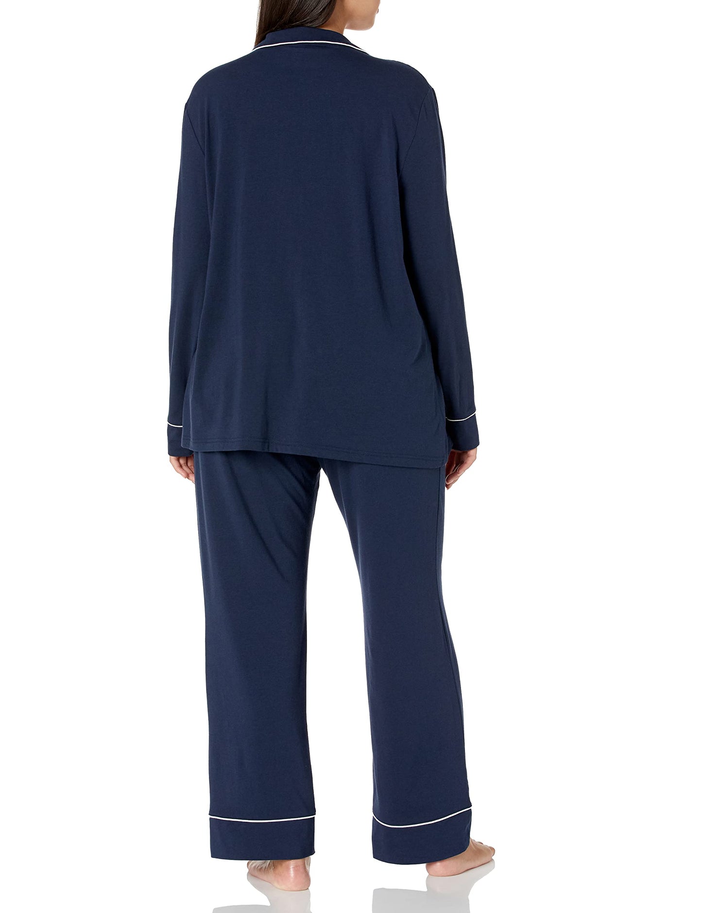 Amazon Essentials Women's Cotton Modal Long-Sleeve Shirt and Full-Length Bottom Pajama Set