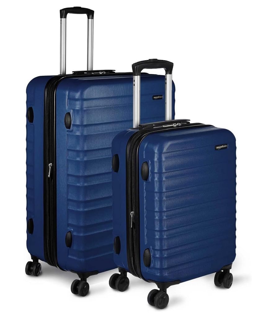 Amazon Basics Suitcase, Hardside Luggage with Spinner Wheels, Scratch-Resistant Surface, Light Blue, 30-Inch