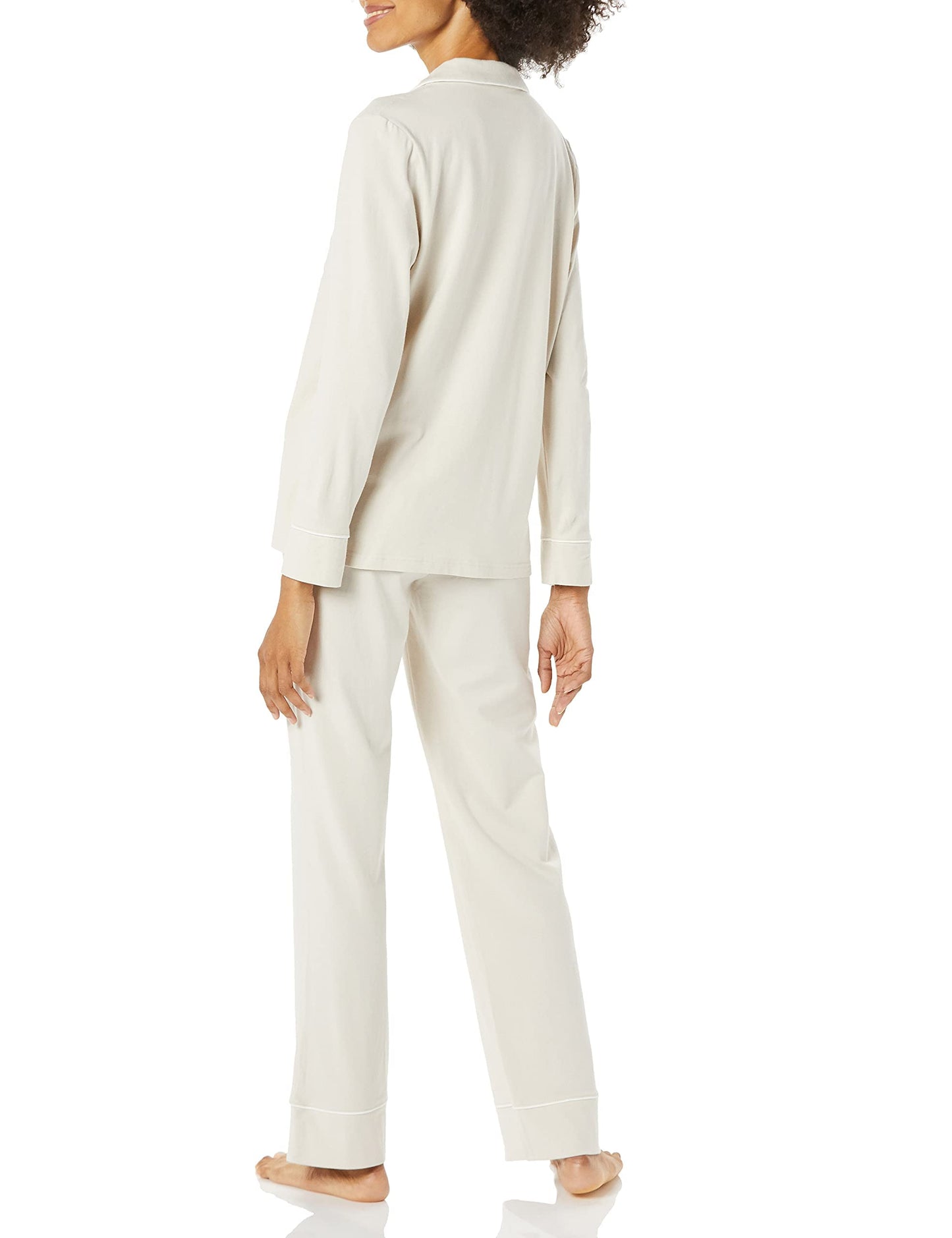 Amazon Essentials Women's Cotton Modal Long-Sleeve Shirt and Full-Length Bottom Pajama Set