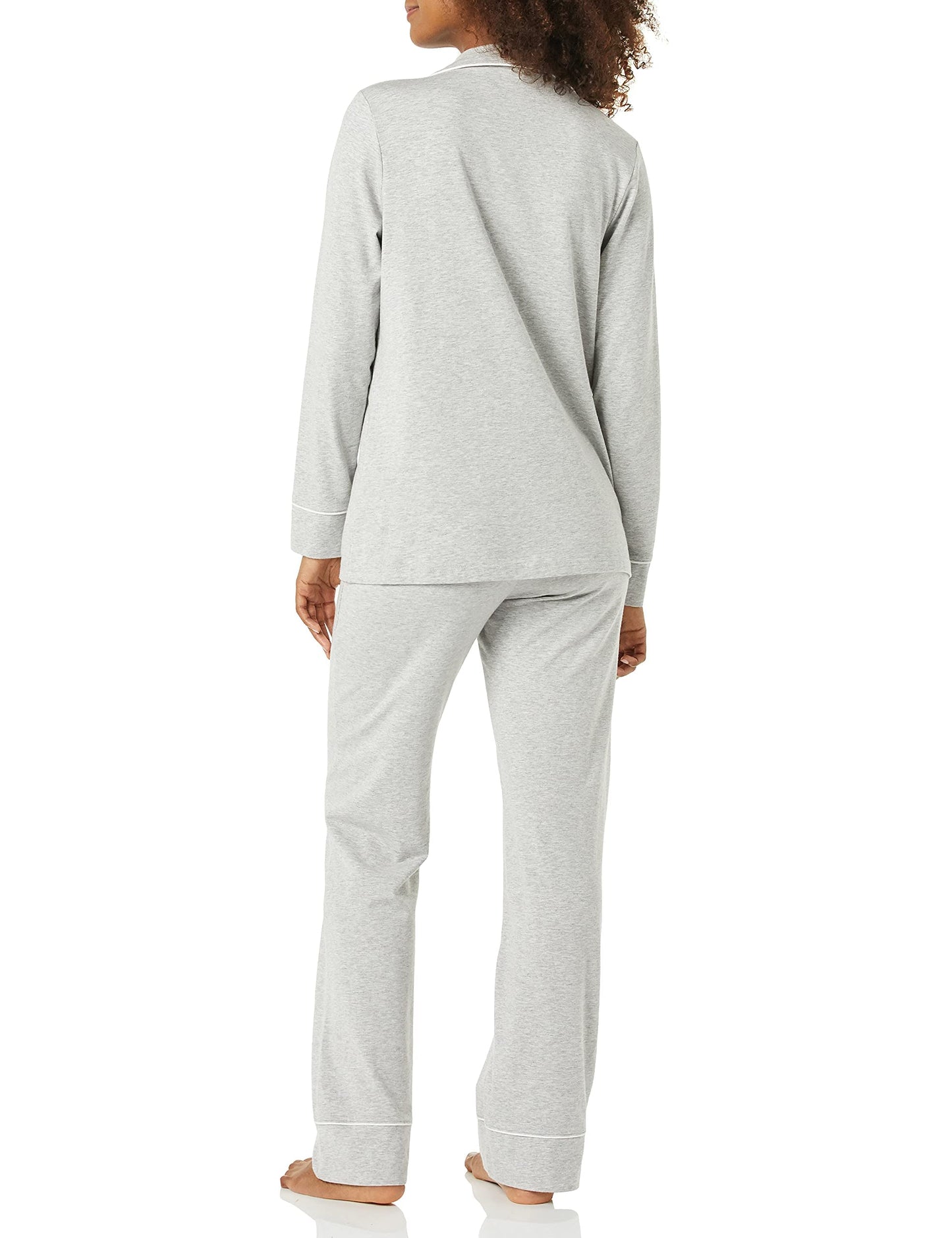 Amazon Essentials Women's Cotton Modal Long-Sleeve Shirt and Full-Length Bottom Pajama Set