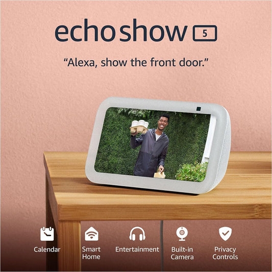 Amazon Echo Show 5 (3rd Gen, 2023 release) | Smart display with 2x the bass and clearer sound | Charcoal