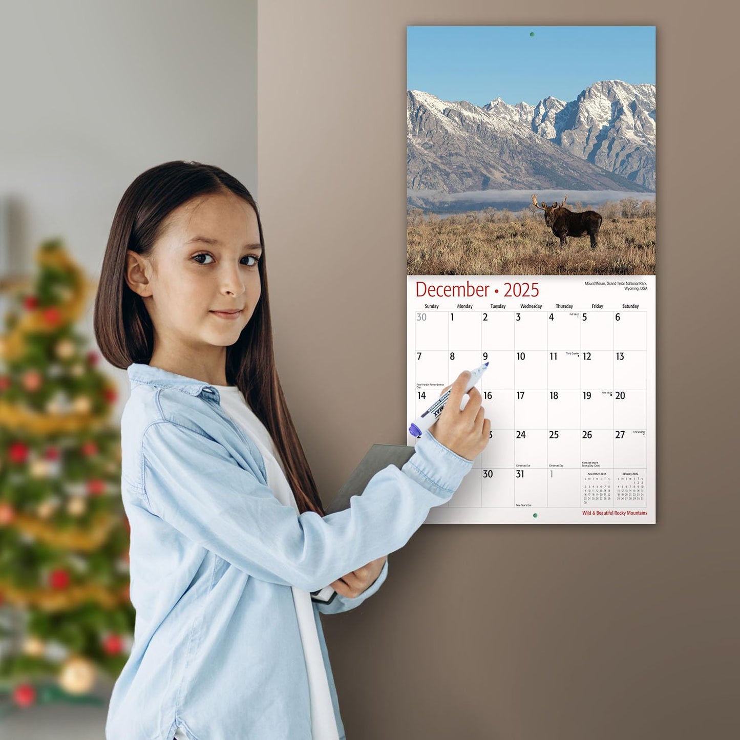 MICASA Wild & Beautiful National Parks 2025 Wall Calendar 12 Month | 12" x 24" Open | Thick & Sturdy Paper | Giftable | Calendar 2025