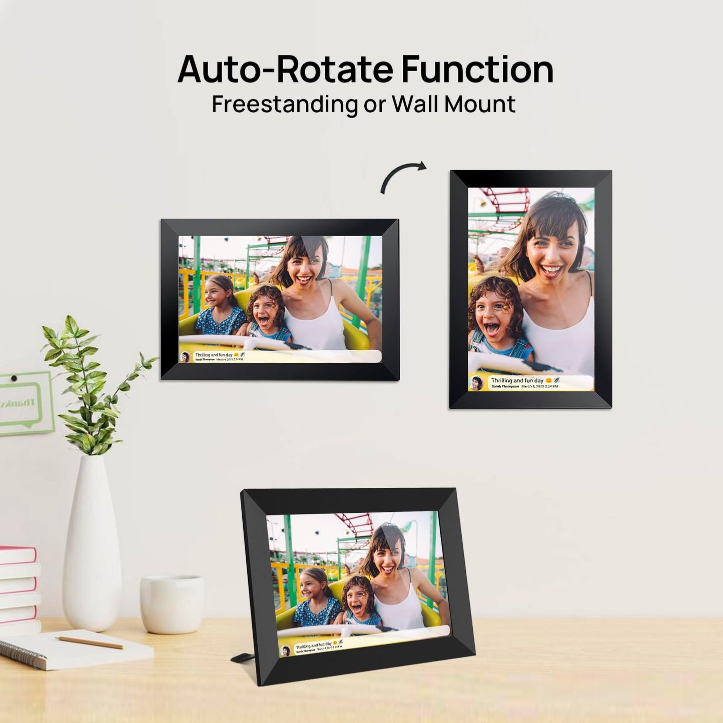 32GB FRAMEO 10.1 Inch Smart WiFi Digital Photo Frame 1280x800 IPS LCD Touch Screen, Auto-Rotate Portrait and Landscape, Built in 32GB Memory, Share Moments Instantly via Frameo App from Anywhere