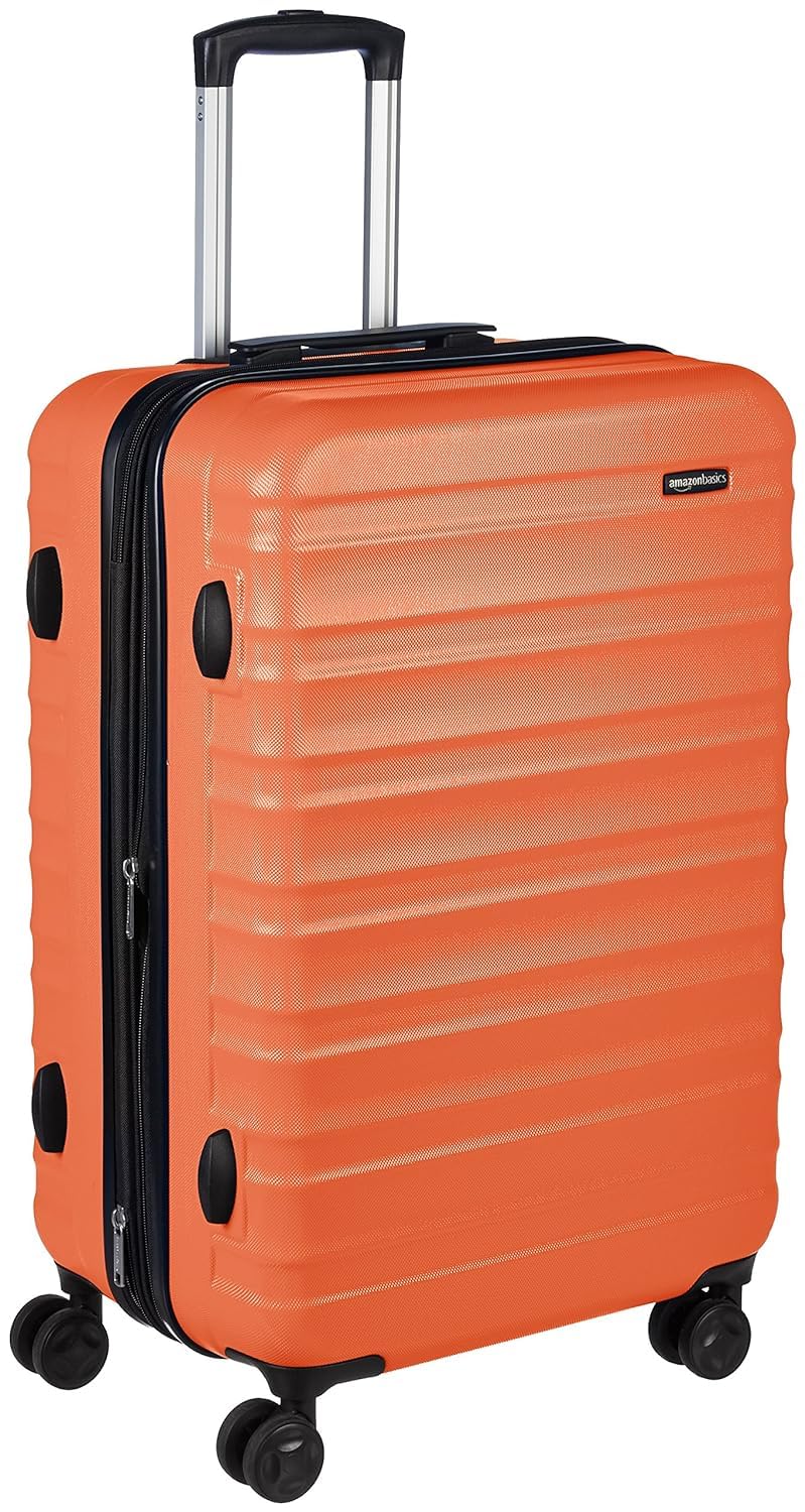 Amazon Basics Suitcase, Hardside Luggage with Spinner Wheels, Scratch-Resistant Surface, Light Blue, 30-Inch