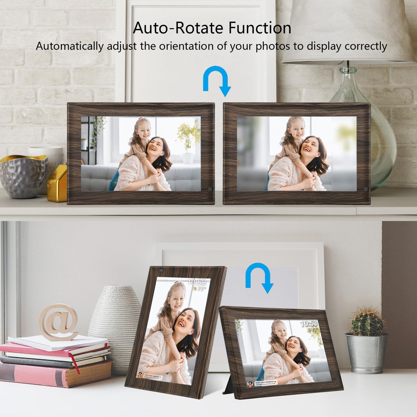 32GB FRAMEO 10.1 Inch Smart WiFi Digital Photo Frame 1280x800 IPS LCD Touch Screen, Auto-Rotate Portrait and Landscape, Built in 32GB Memory, Share Moments Instantly via Frameo App from Anywhere