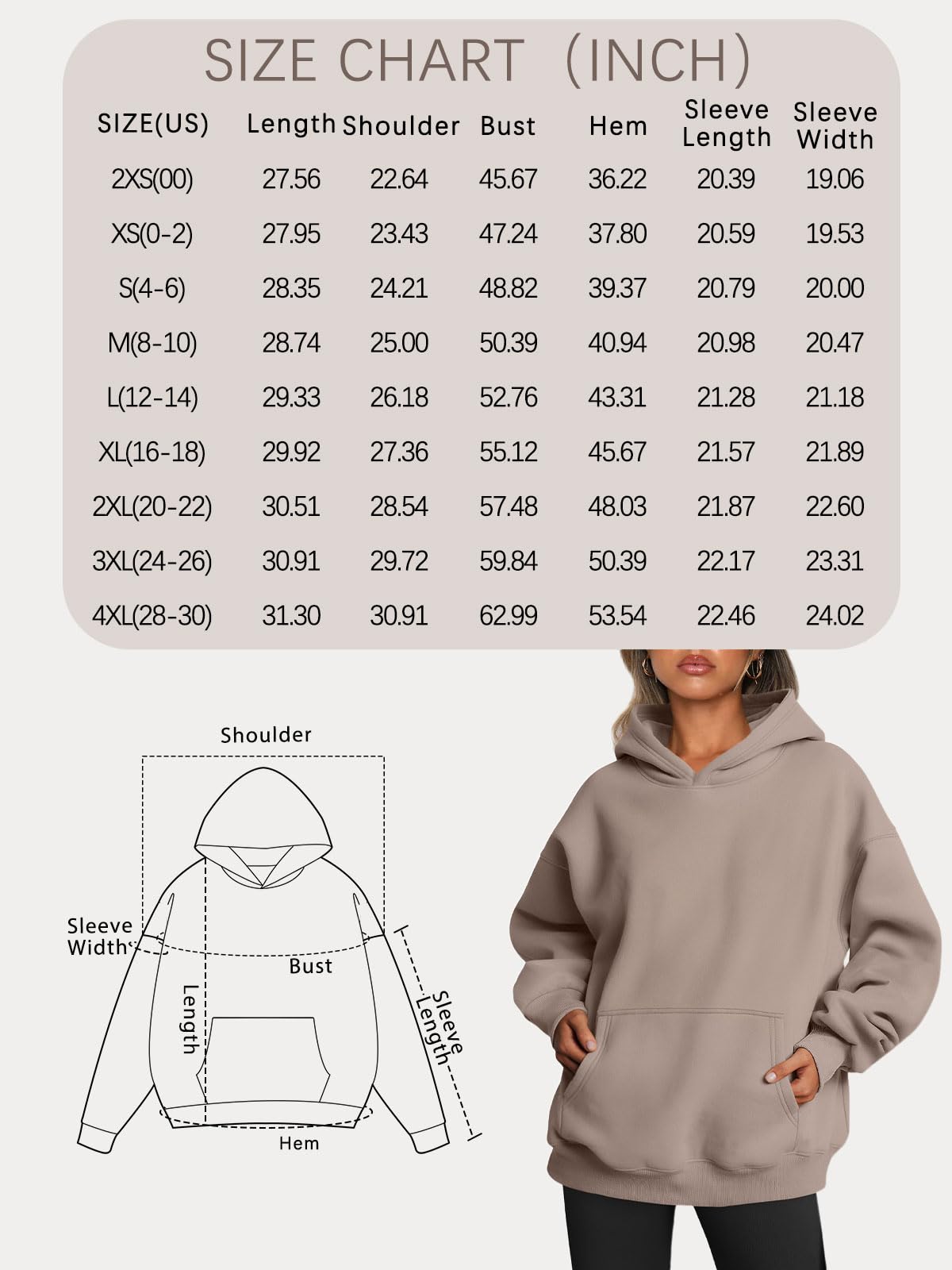 Trendy Queen Womens Oversized Hoodies Fleece Sweatshirts Long Sleeve Sweaters Pullover Fall Outfits Winter Clothes