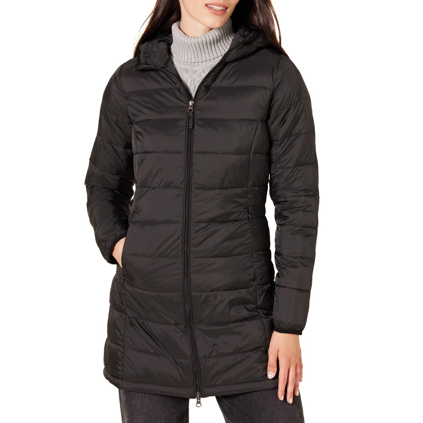 Amazon Essentials Women's Lightweight Water-Resistant Hooded Puffer Coat (Available in Plus Size)