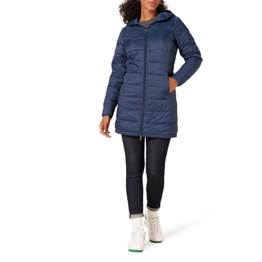 Amazon Essentials Women's Lightweight Water-Resistant Hooded Puffer Coat (Available in Plus Size)