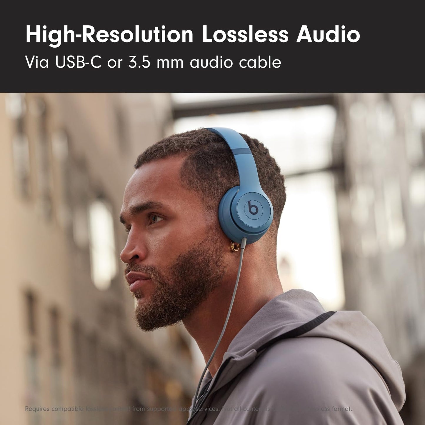 Beats Solo 4 - Wireless Bluetooth On-Ear Headphones, Apple & Android Compatible, Up to 50 Hours of Battery Life - Slate Blue