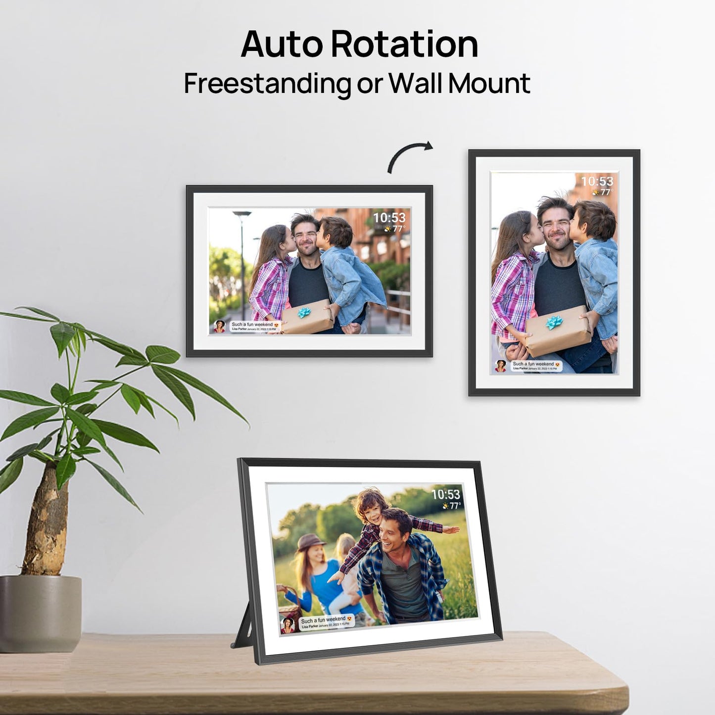 32GB FRAMEO 10.1 Inch Smart WiFi Digital Photo Frame 1280x800 IPS LCD Touch Screen, Auto-Rotate Portrait and Landscape, Built in 32GB Memory, Share Moments Instantly via Frameo App from Anywhere