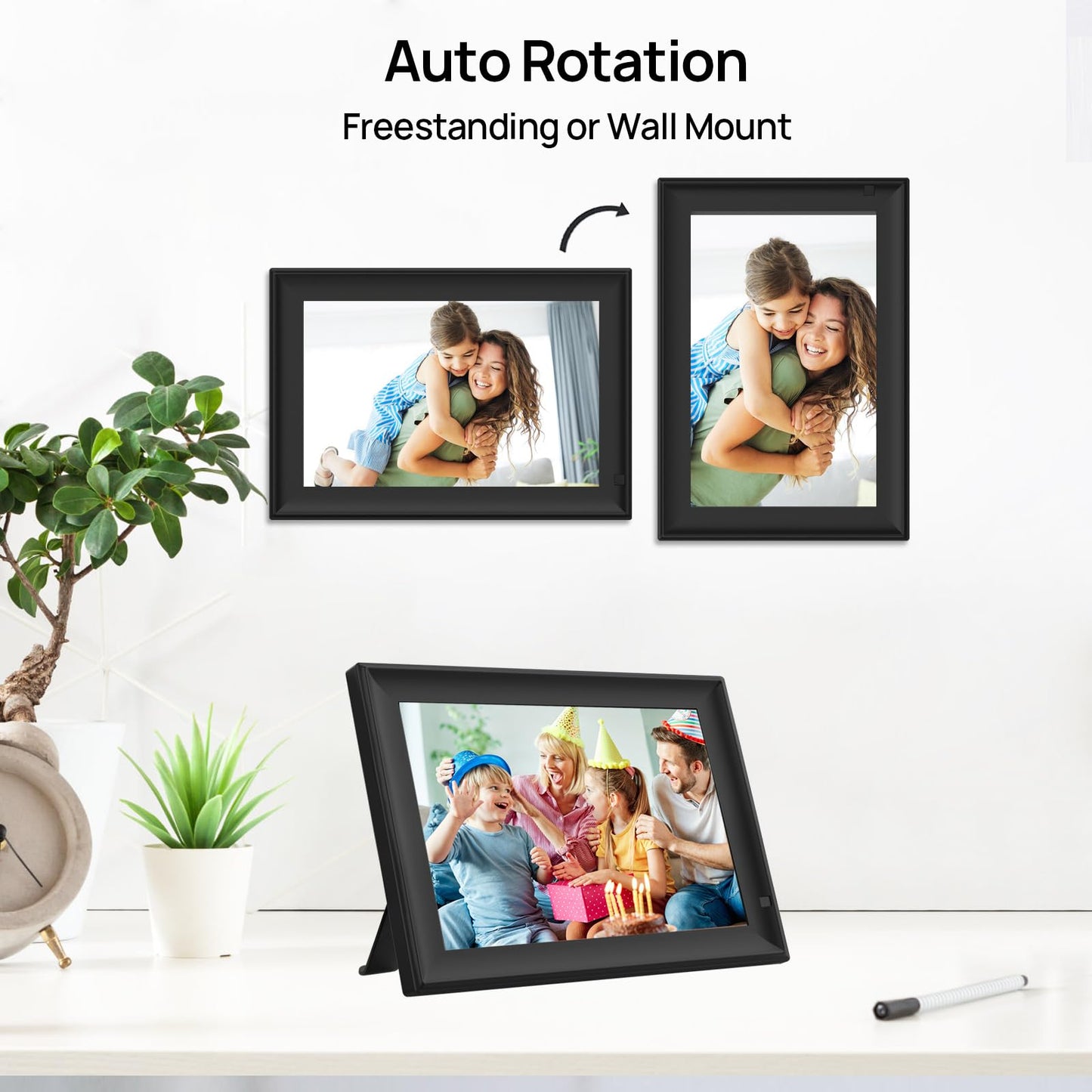 32GB FRAMEO 10.1 Inch Smart WiFi Digital Photo Frame 1280x800 IPS LCD Touch Screen, Auto-Rotate Portrait and Landscape, Built in 32GB Memory, Share Moments Instantly via Frameo App from Anywhere