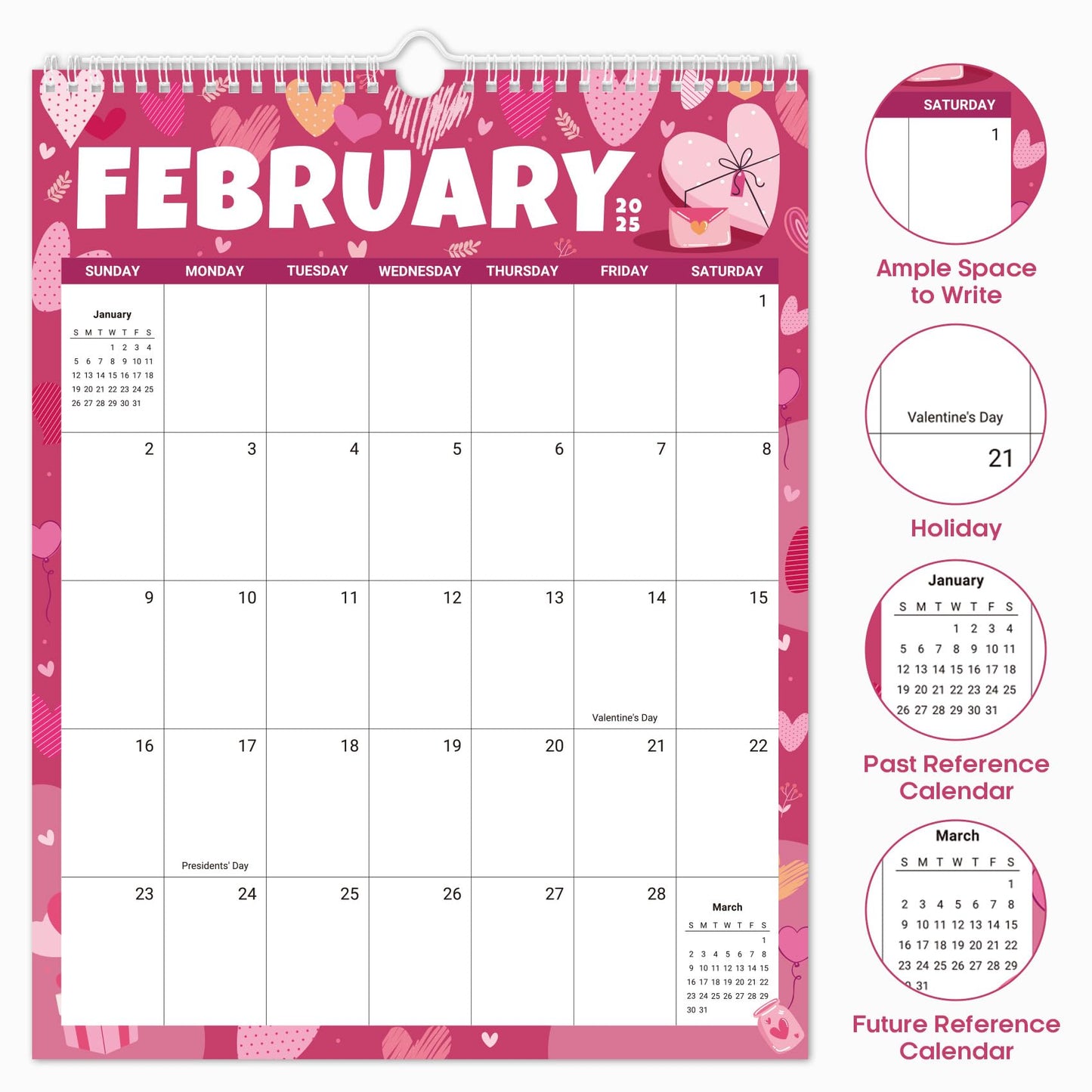 2025 Wall Calendar - 18 Months Wall Calendar Covers January 2025 to June 2026, Monthly Calendar(14.7"x11.5"), Hanging Wall Calendar for Easy Organizing, Seasonal