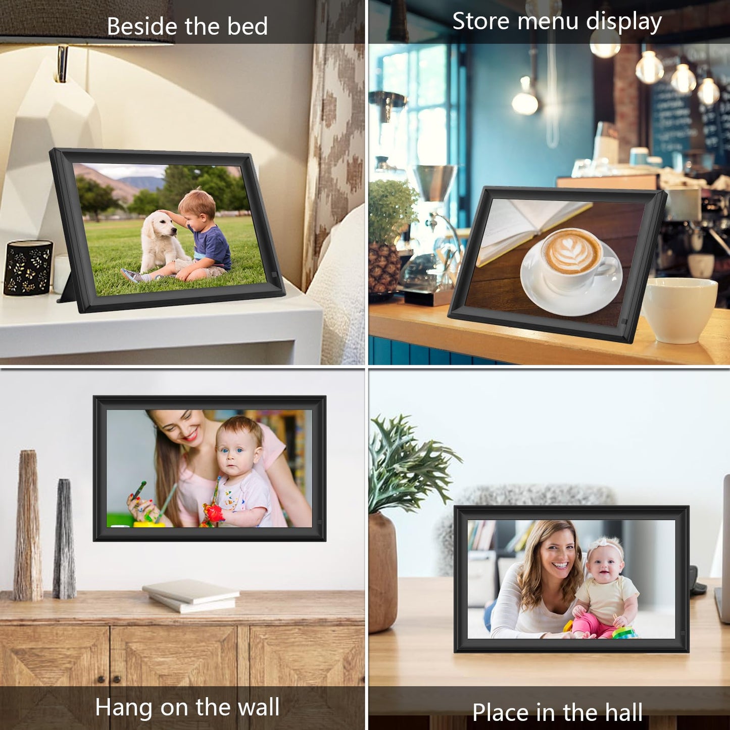 32GB FRAMEO 10.1 Inch Smart WiFi Digital Photo Frame 1280x800 IPS LCD Touch Screen, Auto-Rotate Portrait and Landscape, Built in 32GB Memory, Share Moments Instantly via Frameo App from Anywhere