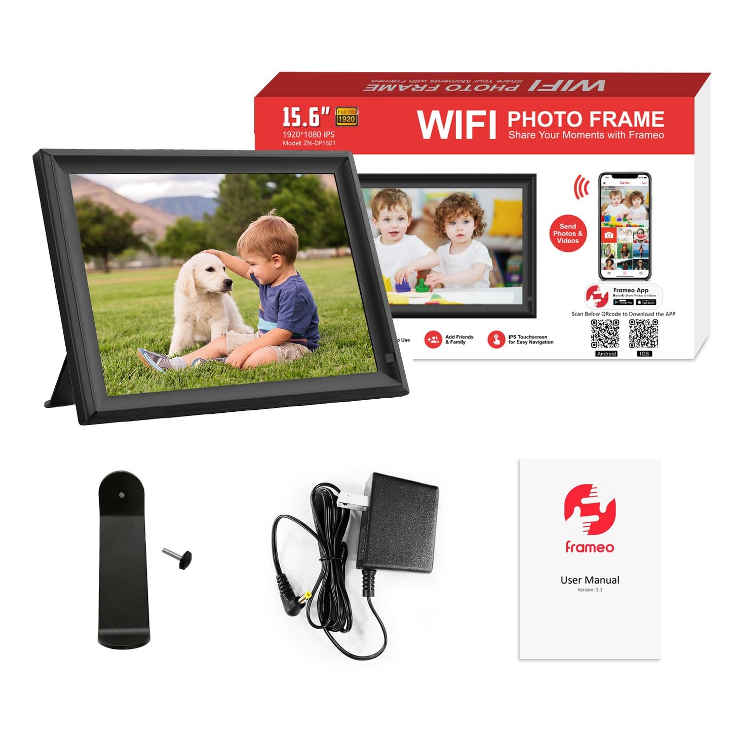 32GB FRAMEO 10.1 Inch Smart WiFi Digital Photo Frame 1280x800 IPS LCD Touch Screen, Auto-Rotate Portrait and Landscape, Built in 32GB Memory, Share Moments Instantly via Frameo App from Anywhere