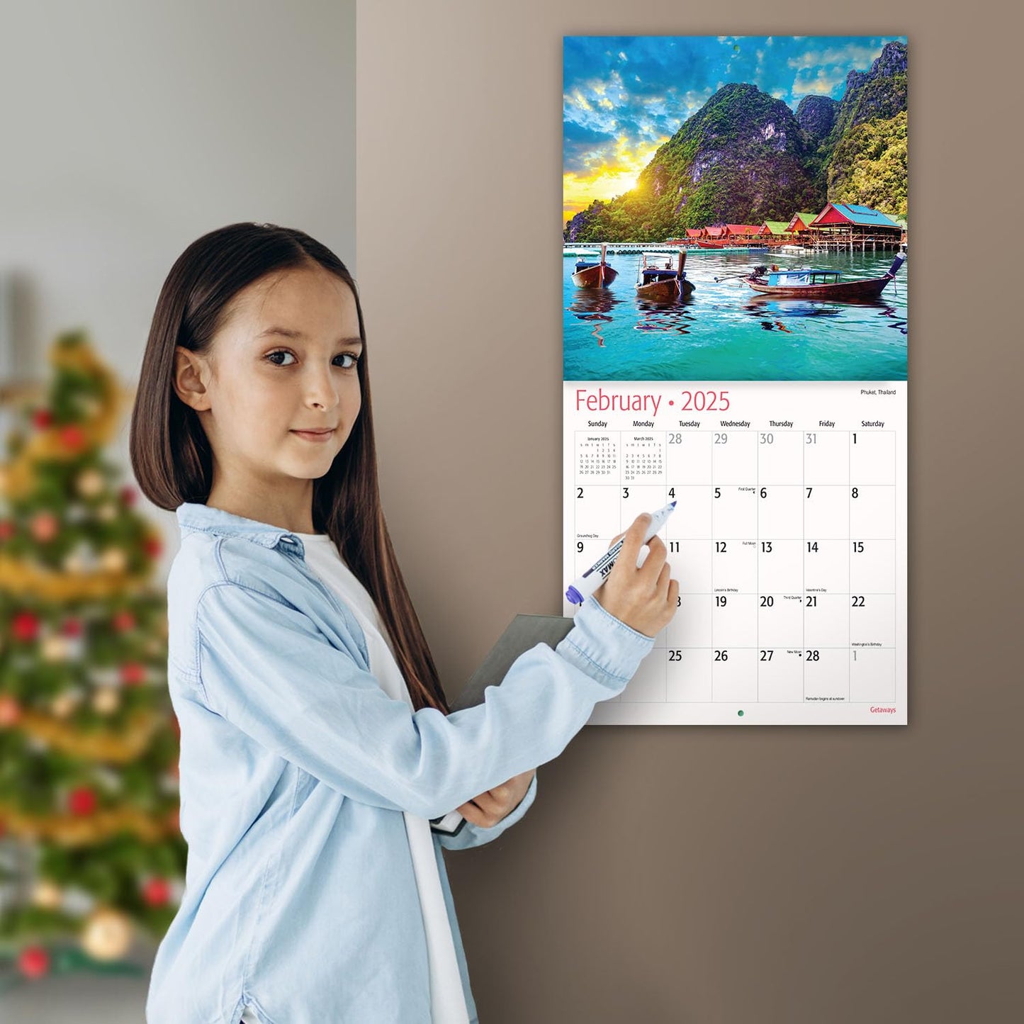 MICASA Wild & Beautiful National Parks 2025 Wall Calendar 12 Month | 12" x 24" Open | Thick & Sturdy Paper | Giftable | Calendar 2025