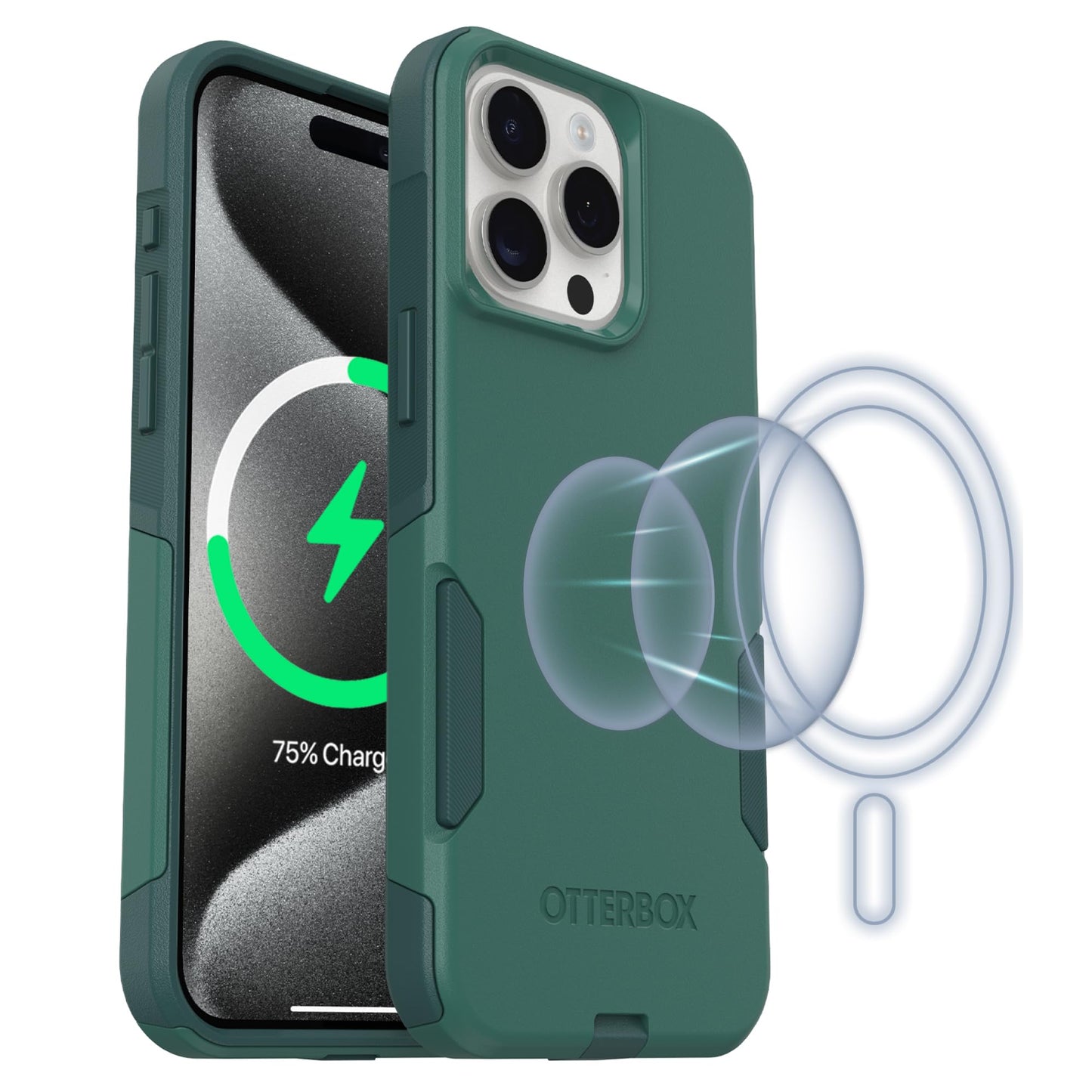 OtterBox iPhone 15 Pro MAX Commuter Series Case - MagSafe Edition - Blue, Slim & Tough, Pocket-Friendly, with Port Protection - Crisp Denim