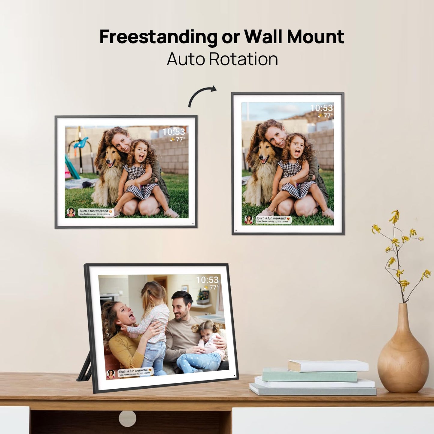 32GB FRAMEO 10.1 Inch Smart WiFi Digital Photo Frame 1280x800 IPS LCD Touch Screen, Auto-Rotate Portrait and Landscape, Built in 32GB Memory, Share Moments Instantly via Frameo App from Anywhere