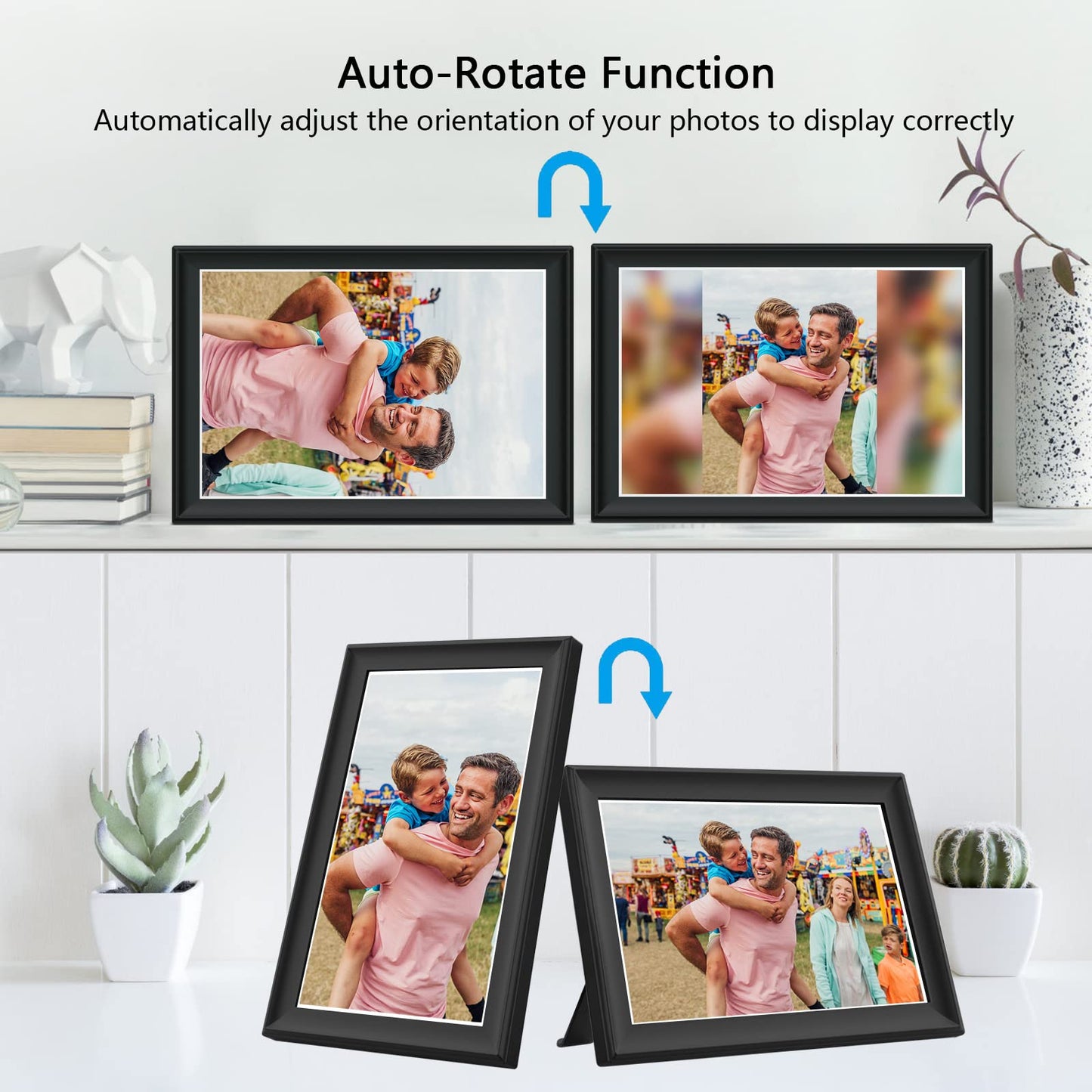 32GB FRAMEO 10.1 Inch Smart WiFi Digital Photo Frame 1280x800 IPS LCD Touch Screen, Auto-Rotate Portrait and Landscape, Built in 32GB Memory, Share Moments Instantly via Frameo App from Anywhere