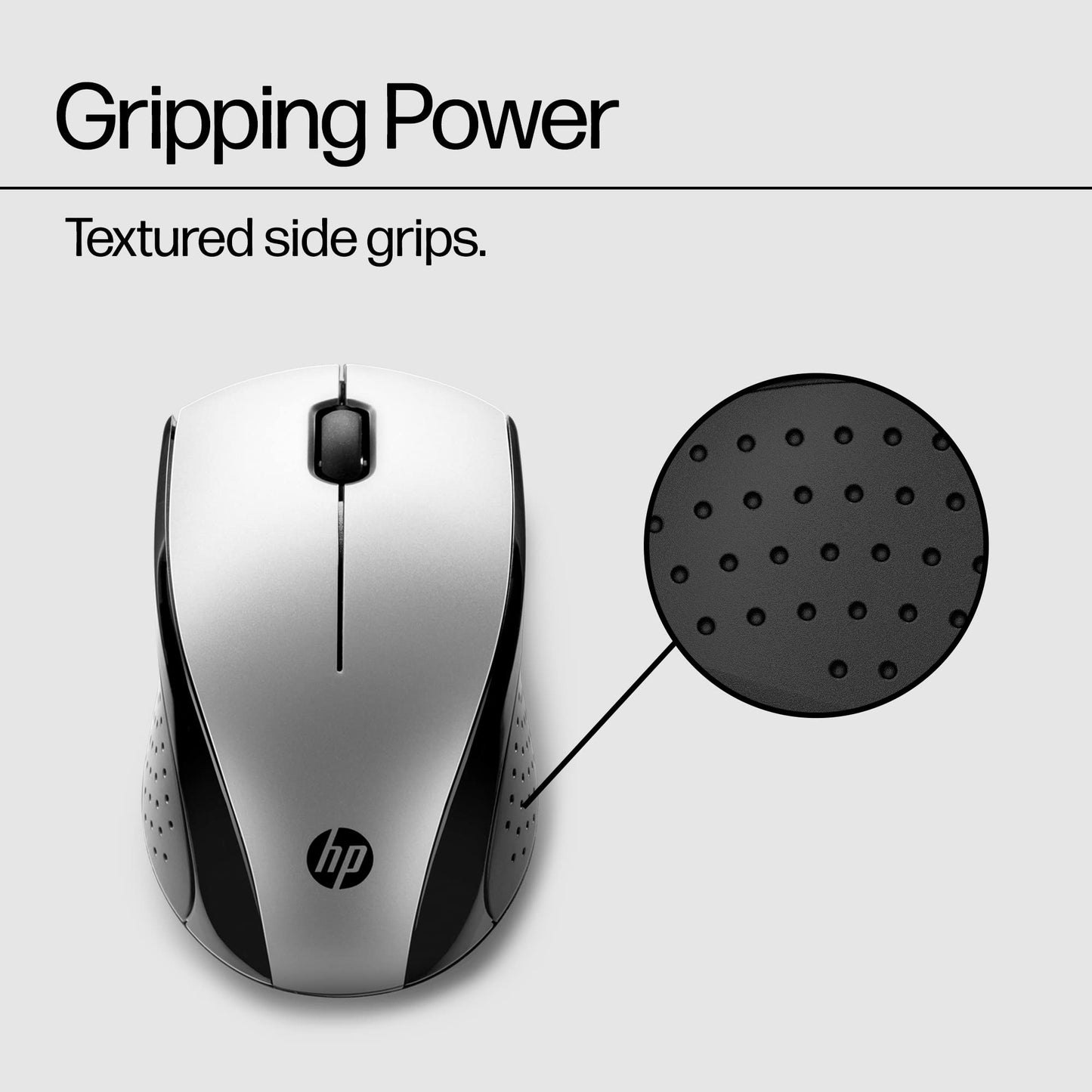 HP Wireless Mouse - Black, 15-Month Battery, 1600 DPI Sensor, Side Grips - for PC/Laptop, Mac, Chromebook