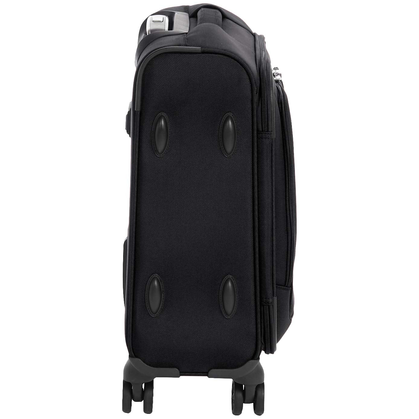 Amazon Basics Expandable 23-inch Softside Luggage with TSA Lock, 4 Double-Wheeled Spinners, Corner Guards, Black