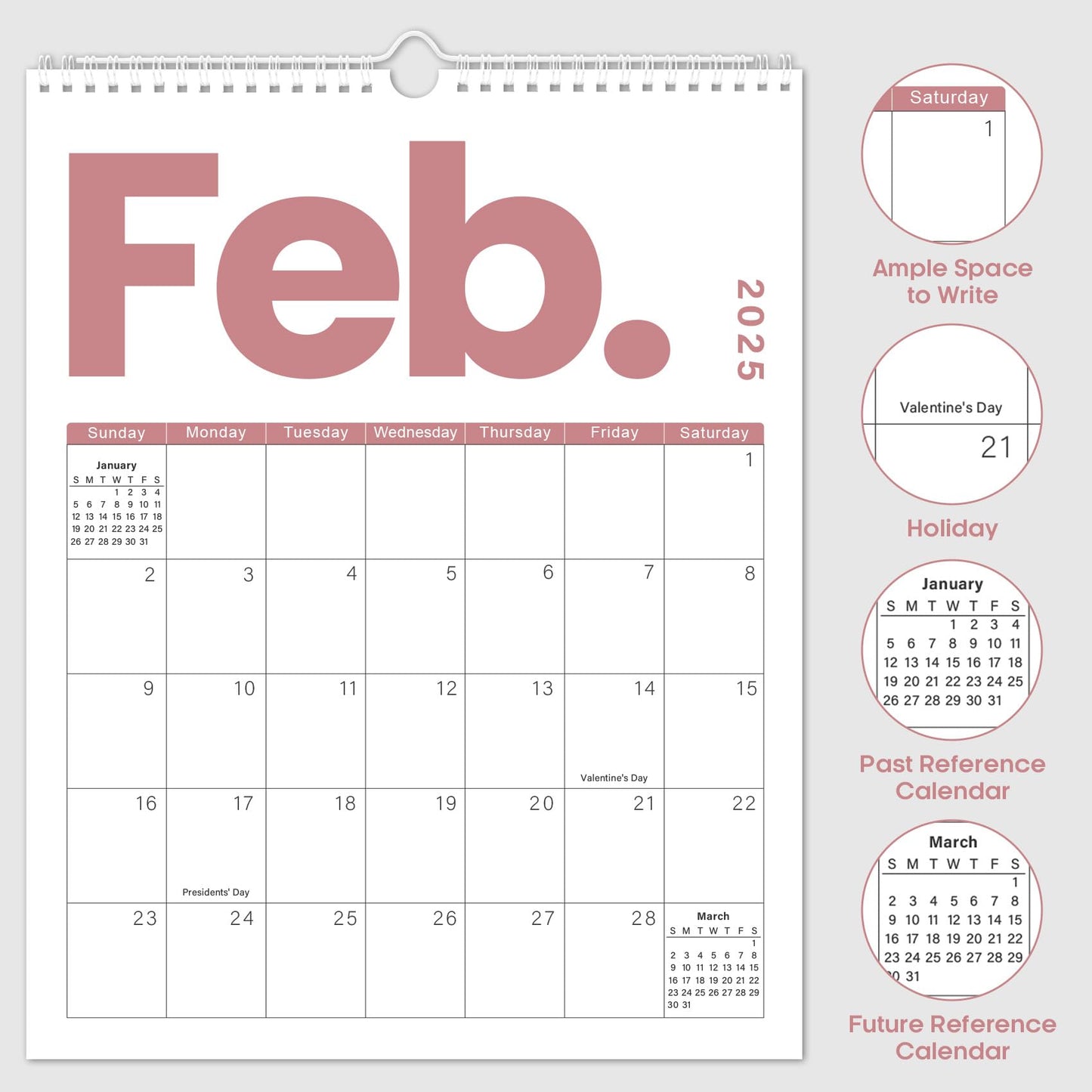 2025 Wall Calendar - 18 Months Wall Calendar Covers January 2025 to June 2026, Monthly Calendar(14.7"x11.5"), Hanging Wall Calendar for Easy Organizing, Seasonal