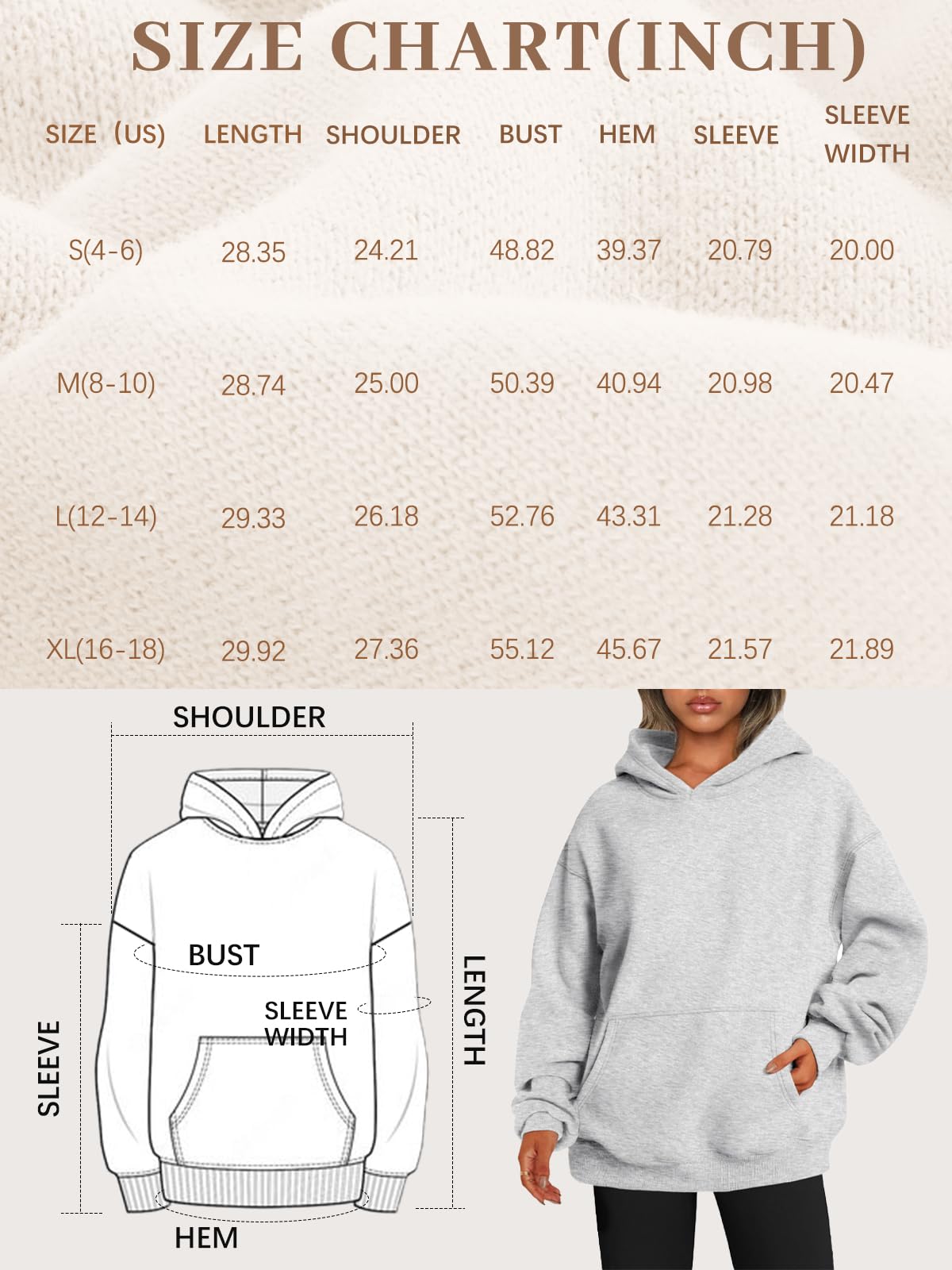 EFAN Womens Hoodies Oversized Sweatshirts Pullover Fleece Sweaters Long Sleeve Winter Fall Outfits Fashion Y2k Clothes