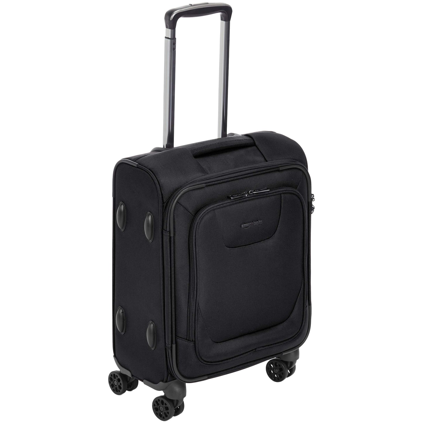 Amazon Basics Expandable 23-inch Softside Luggage with TSA Lock, 4 Double-Wheeled Spinners, Corner Guards, Black