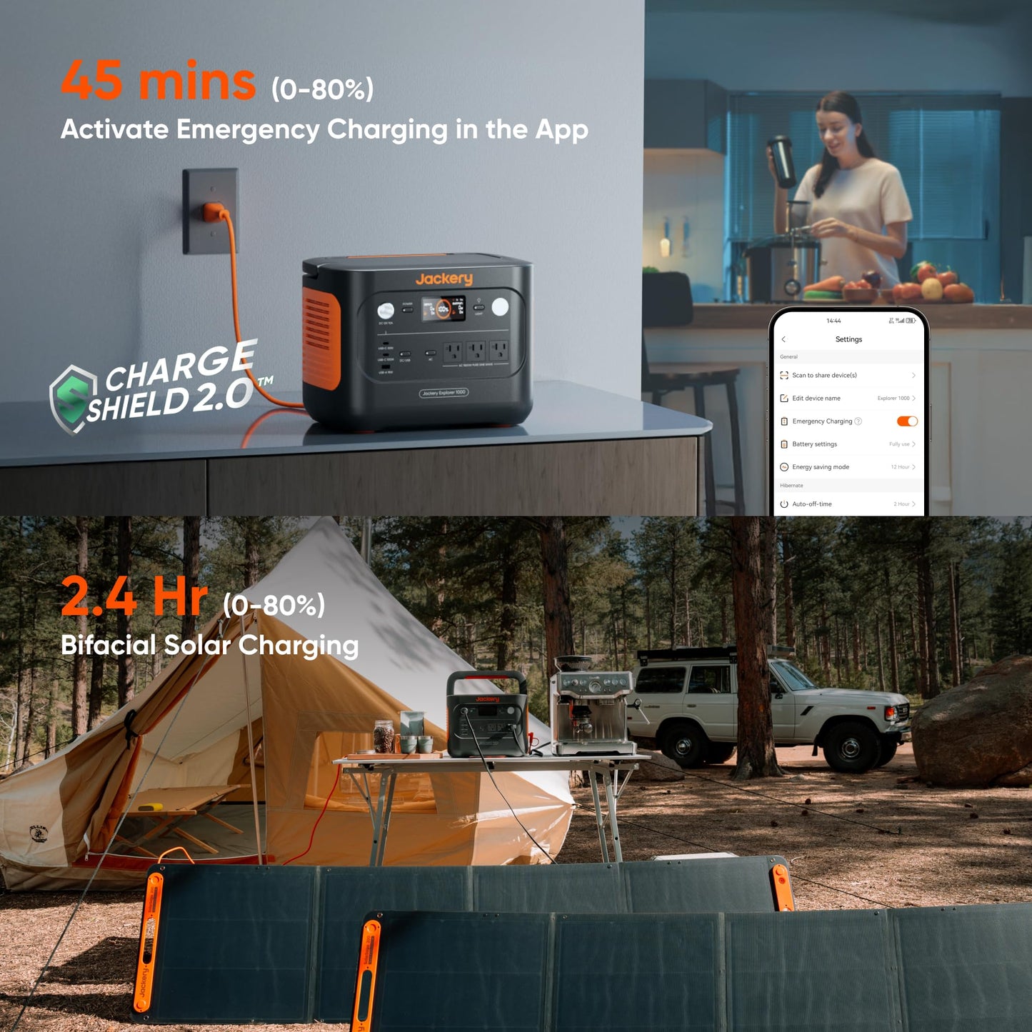 Jackery Explorer 1000 v2 Portable Power Station(2024 New),1070Wh LiFePO4 Battery,1500W AC/100W USB-C Output, 1 Hr Fast Charge, Solar Generator for Outdoor Camping,Emergency, RV, Off-Grid Living