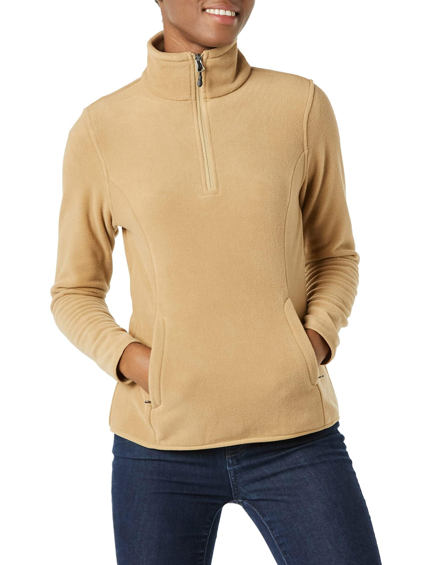 Amazon Essentials Women's Classic-Fit Long-Sleeve Quarter-Zip Polar Fleece Pullover Jacket - Discontinued Colors