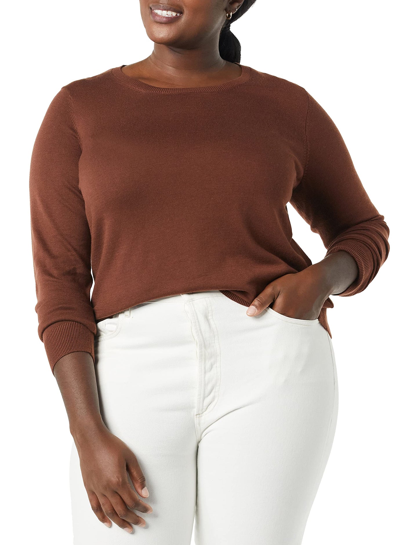 Amazon Essentials Women's Long-Sleeve Lightweight Crewneck Sweater (Available in Plus Size)