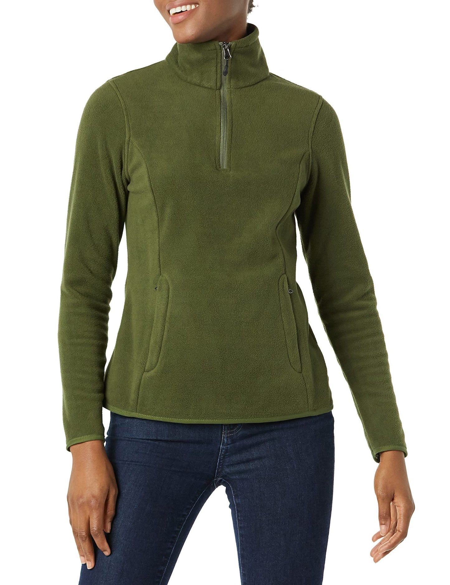 Amazon Essentials Women's Classic-Fit Long-Sleeve Quarter-Zip Polar Fleece Pullover Jacket - Discontinued Colors