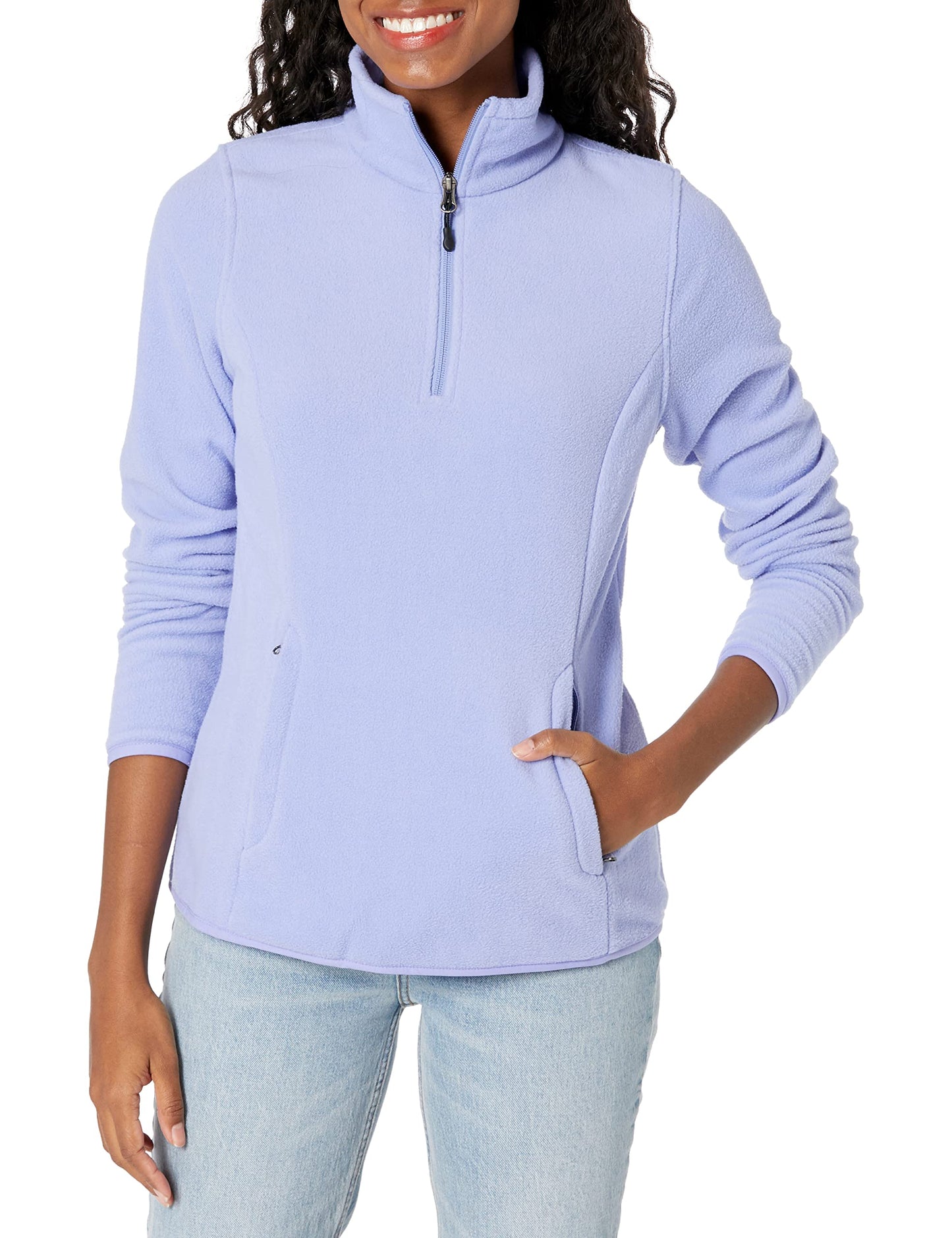 Amazon Essentials Women's Classic-Fit Long-Sleeve Quarter-Zip Polar Fleece Pullover Jacket - Discontinued Colors