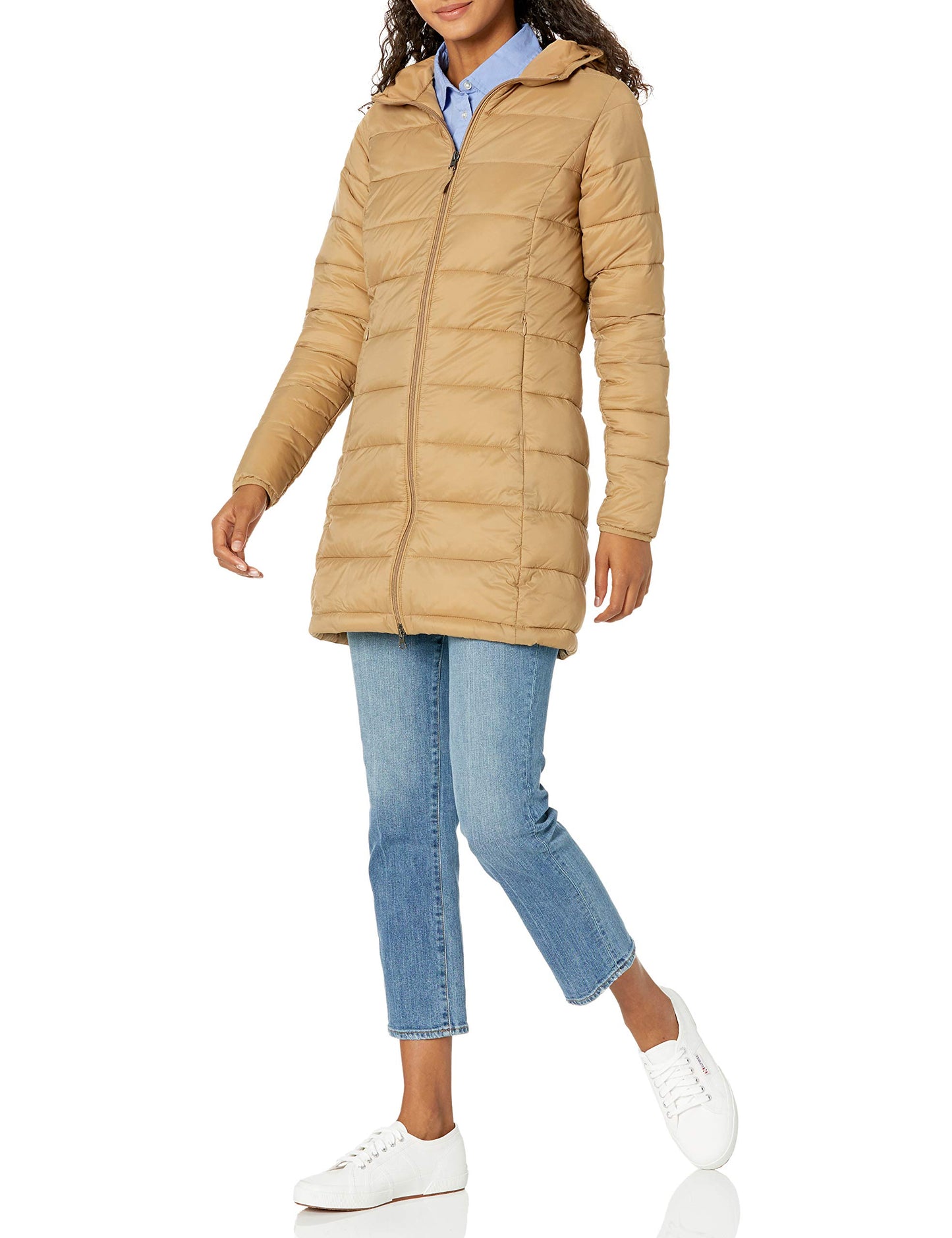 Amazon Essentials Women's Lightweight Water-Resistant Hooded Puffer Coat (Available in Plus Size)