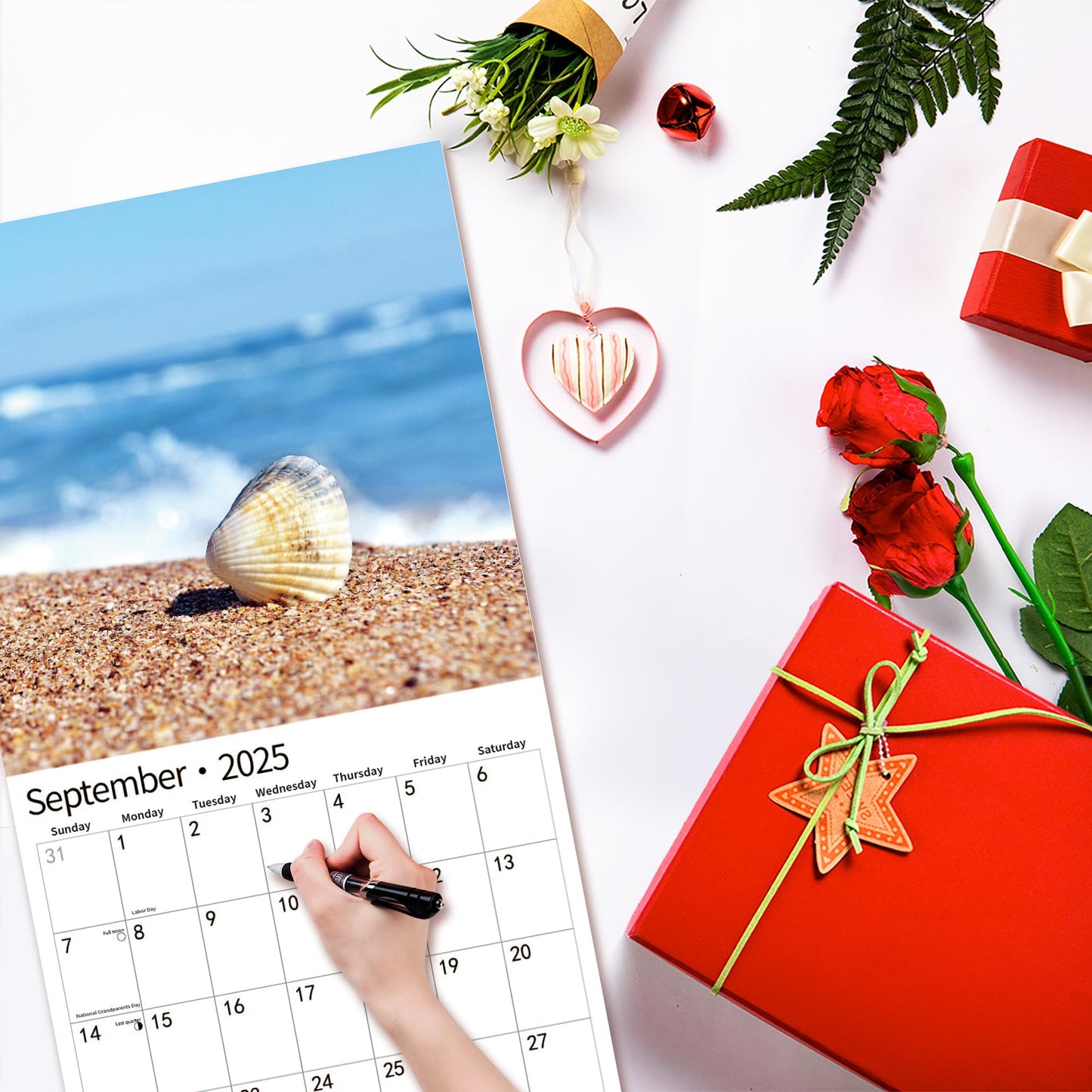 2025 Wall Calendar,Calendar 2025, November 2024 - December 2025, Wall Calendar BEACHES, 12" x 24" Opened,Full Page Months Thick & Sturdy Paper for Calendar Organizing & Planning