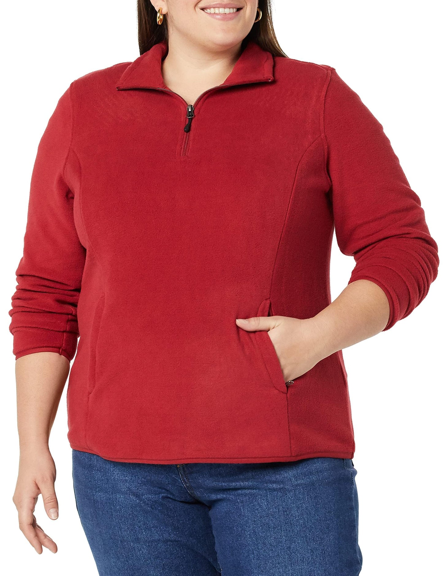 Amazon Essentials Women's Classic-Fit Long-Sleeve Quarter-Zip Polar Fleece Pullover Jacket - Discontinued Colors