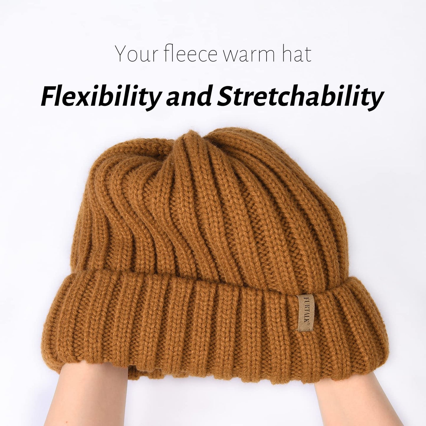 FURTALK Winter Hats for Women Fleece Lined Beanie Knit Chunky Womens Snow Cap