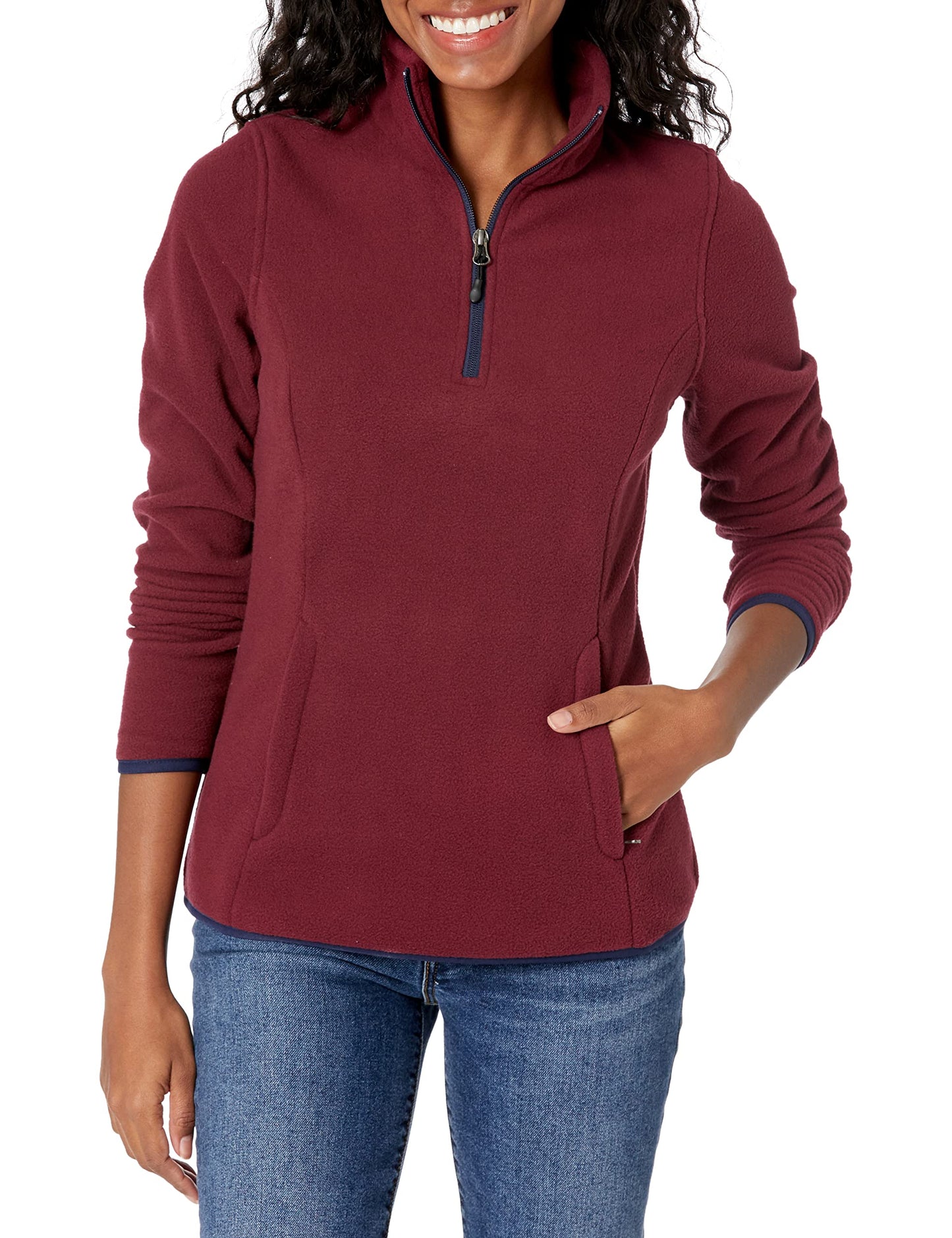 Amazon Essentials Women's Classic-Fit Long-Sleeve Quarter-Zip Polar Fleece Pullover Jacket - Discontinued Colors