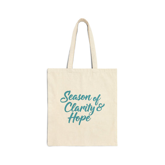 Season of Clarity & Hope Tote Bag | Eco-Friendly Cotton Bag, Inspirational Gift, Reusable Shopping Bag, Beach Tote, Gift for Friends