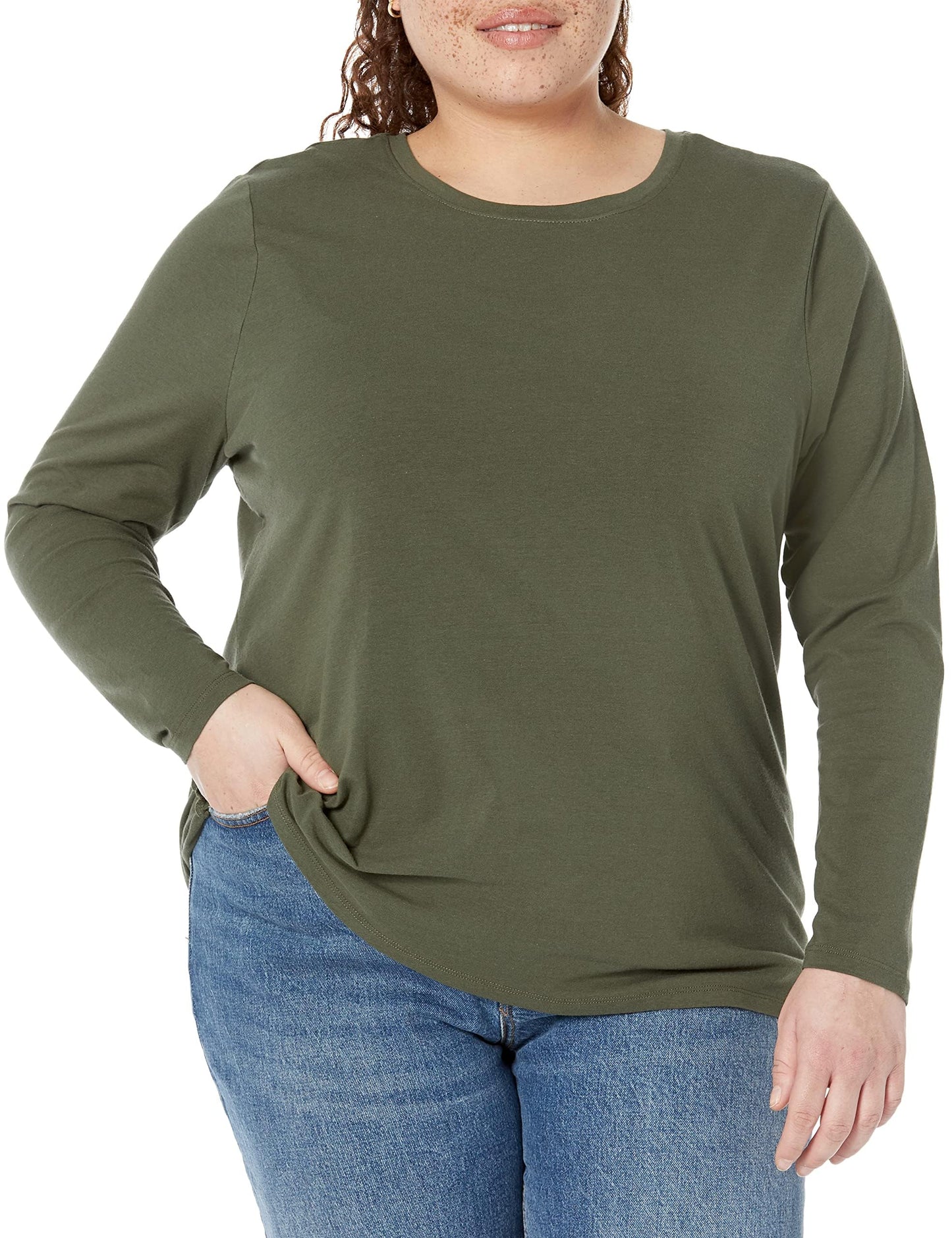 Amazon Essentials Women's Classic-Fit Long-Sleeve Crewneck T-Shirt (Available in Plus Size)