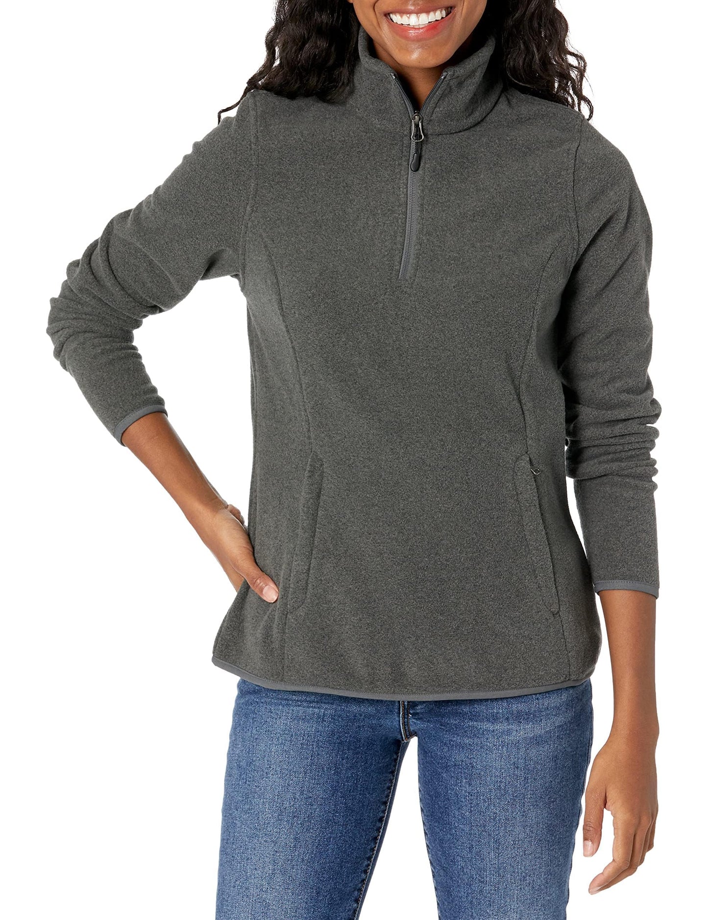 Amazon Essentials Women's Classic-Fit Long-Sleeve Quarter-Zip Polar Fleece Pullover Jacket - Discontinued Colors