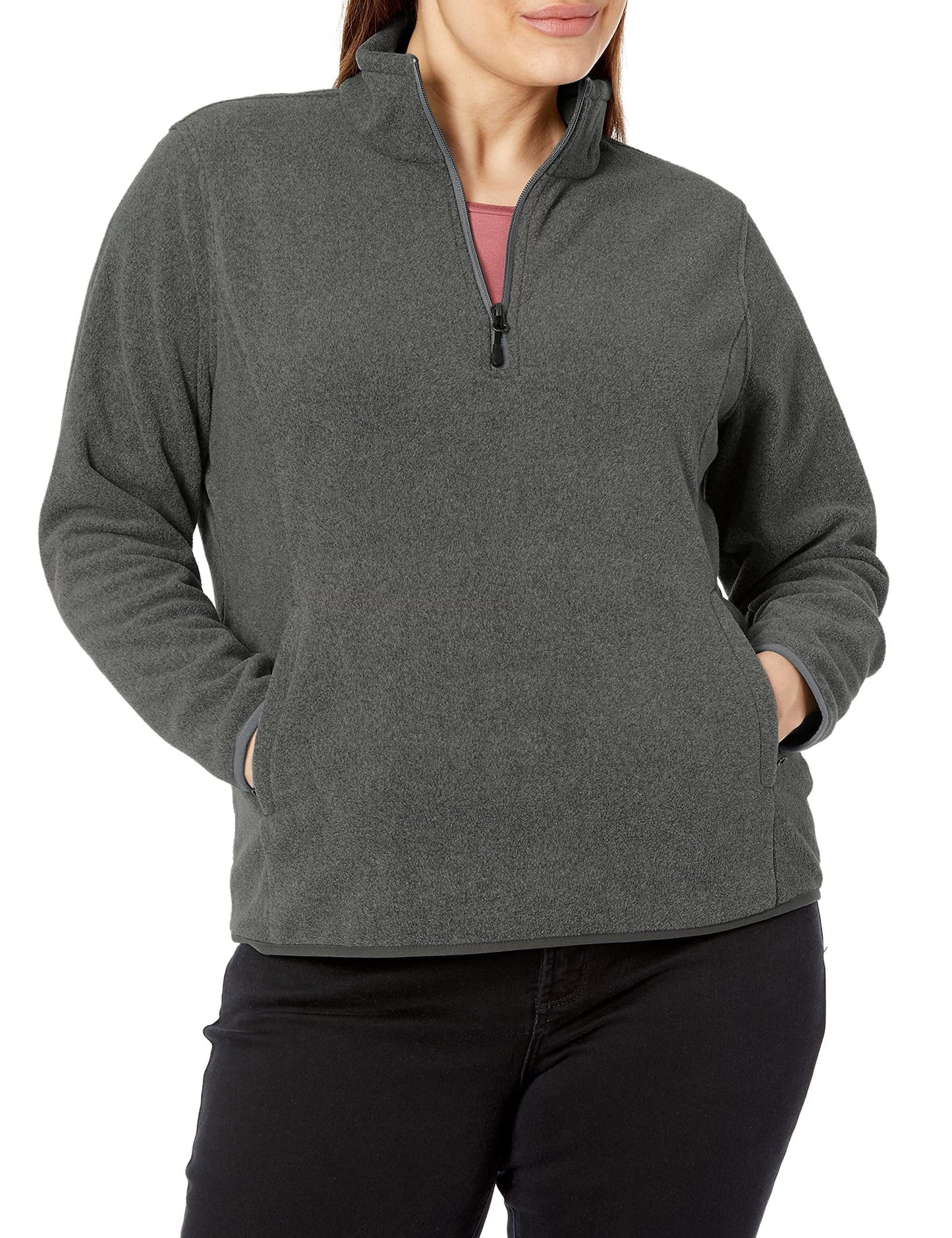 Amazon Essentials Women's Classic-Fit Long-Sleeve Quarter-Zip Polar Fleece Pullover Jacket - Discontinued Colors