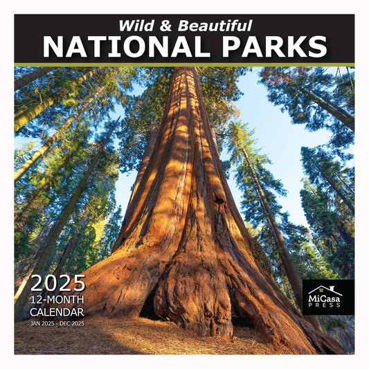 MICASA Wild & Beautiful National Parks 2025 Wall Calendar 12 Month | 12" x 24" Open | Thick & Sturdy Paper | Giftable | Calendar 2025